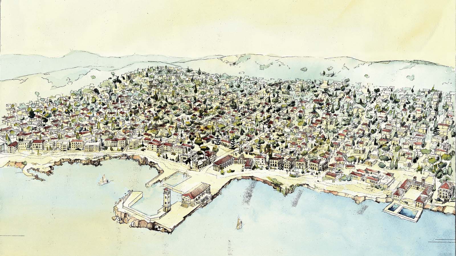 An architectural sketch of the city of Mati.