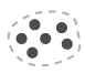 Six black dots surrounded by a dotted gray line