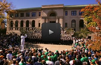 Notre Dame Band performs “Notre Dame Victory March” at Bond Hall